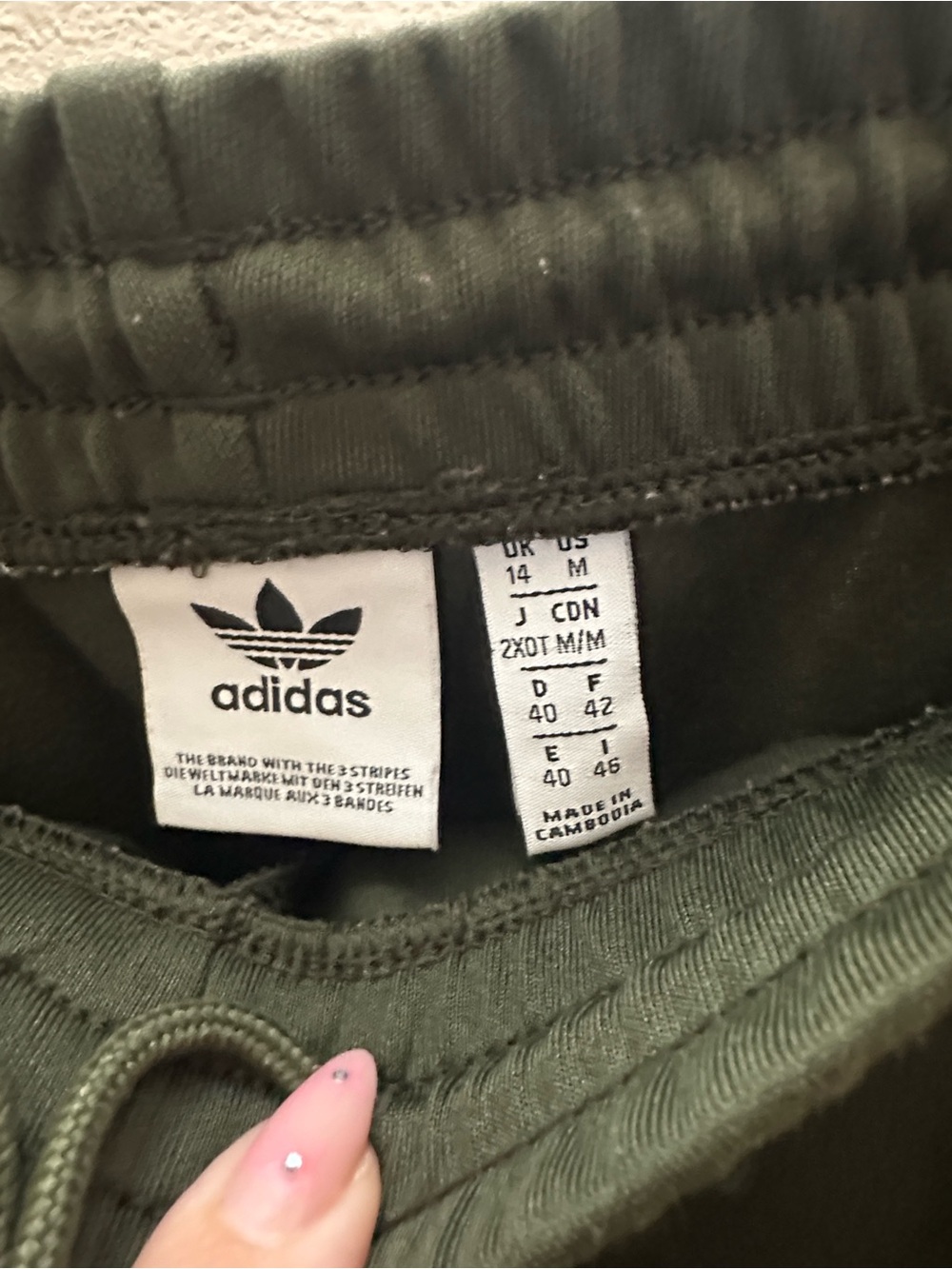 adidas Olive Green Track Jacket and Pants with White Stripes - Picture 4 of 5